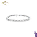 White Gold Brilliant Cut Diamond Tennis Bracelet - 7.61ct-0