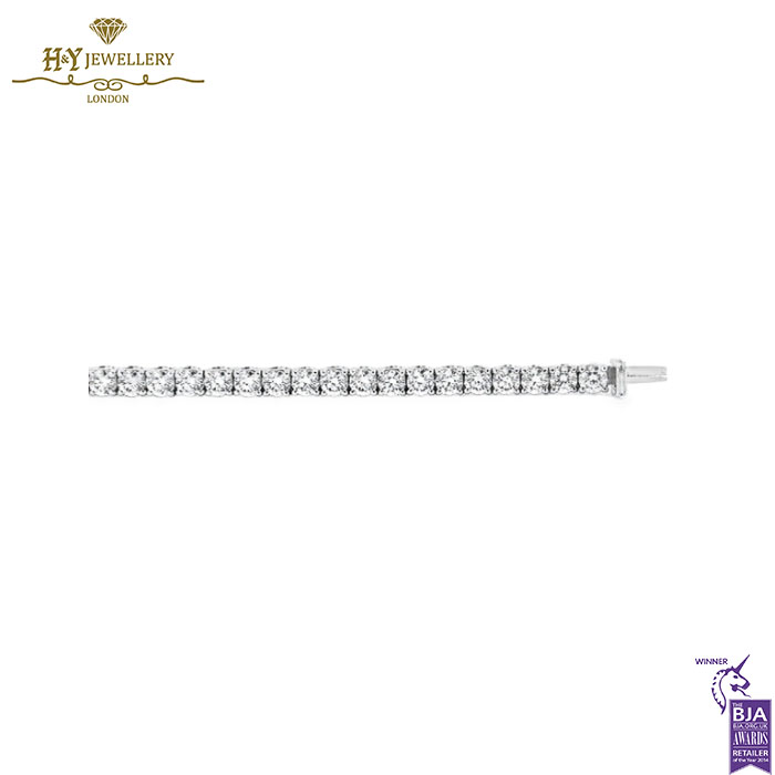 White Gold Brilliant Cut Diamond Tennis Bracelet - 5.65ct-13726