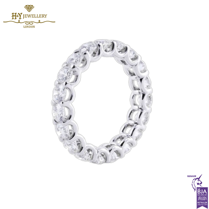 White Gold Brilliant Cut Diamond Full Eternity Ring - 2.84ct-13827