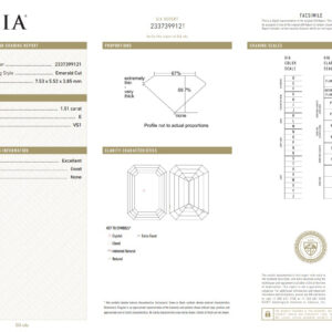 White Gold Emerald Cut Diamond Ring - 1.51ct-13820