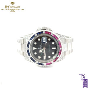 Rolex GMT-Master II Steel Aftermarket Diamonds with Rubies & Sapphires - ref 116710LN-15783