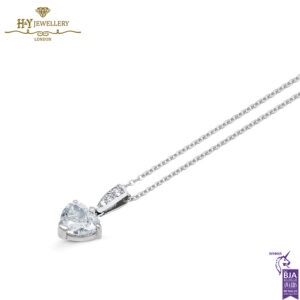 White Gold Heart Cut & Brilliant Cut Diamond Necklace - 2.07ct-15024