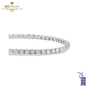 White Gold Brilliant Cut Diamond Tennis Bracelet - 10.44ct-13689