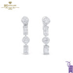 White Gold Mixed Cut Diamond Earrings - 4.92ct-0