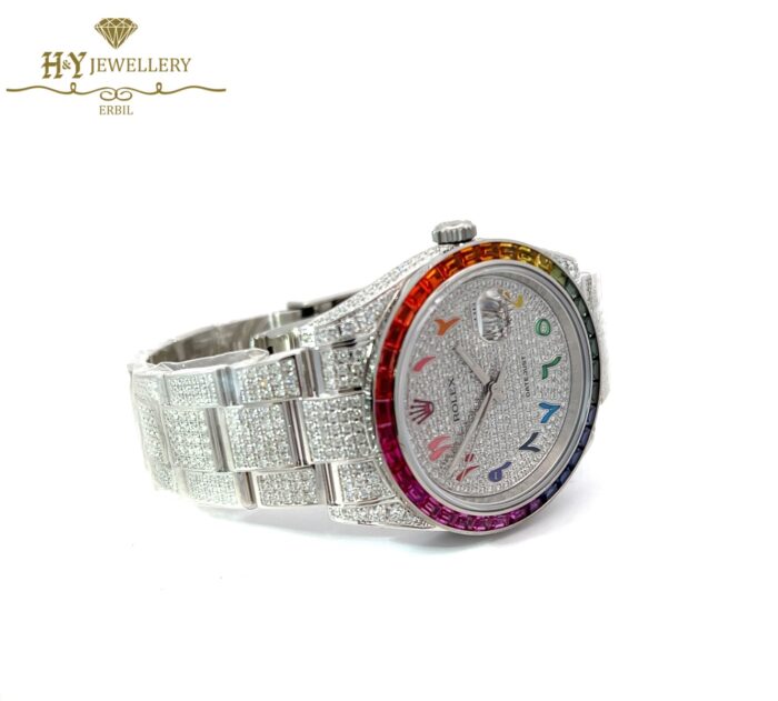Rolex Datejust Stainless Steel Aftermarket Diamonds & Gemstones - ref 126300-12243