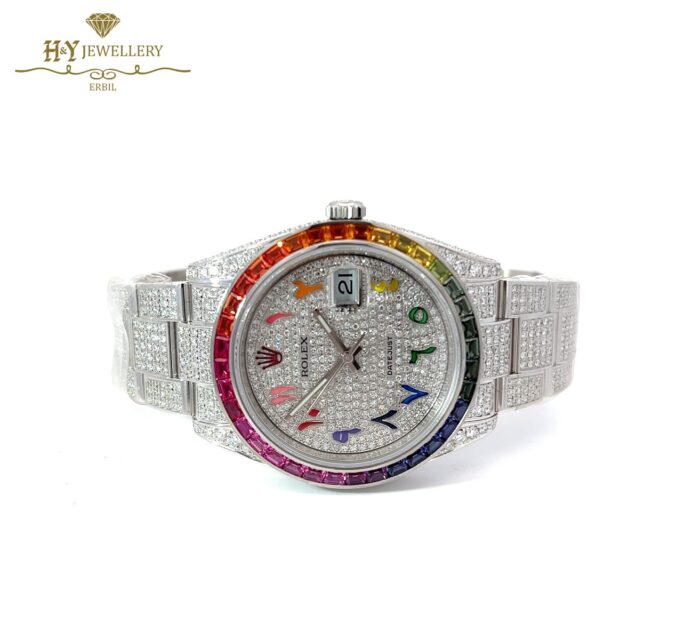 Rolex Datejust Stainless Steel Aftermarket Diamonds & Gemstones - ref 126300-12232