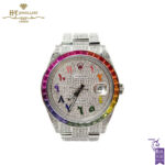 Rolex Datejust Stainless Steel Aftermarket Diamonds & Gemstones - ref 126300-0