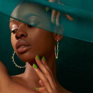 House Of Meraki Electric Earrings -Yellow Gold Mix Cut Emerald & Diamond - 3.44ct-10551