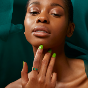 House Of Meraki Juniper Yellow Gold Natural Zambian Emeralds & Diamond Handcrafted Ring - 1.22ct-9200