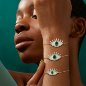 House Of Meraki Surya Bracelet - Yellow Gold Zambian Emeralds and Diamond - 1.47ct-9192