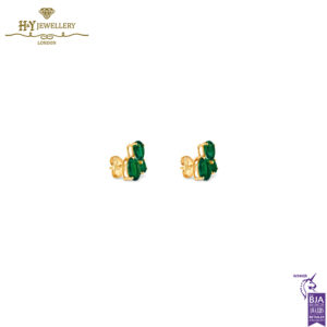 House Of Meraki Cacti Earrings -Yellow Gold Mix Cut Emerald Earrings - 4.12ct-13883