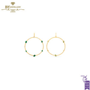 House Of Meraki Cailey Hoops -Yellow Gold Mix Cut Emerald & Diamond - 4.61ct-13902