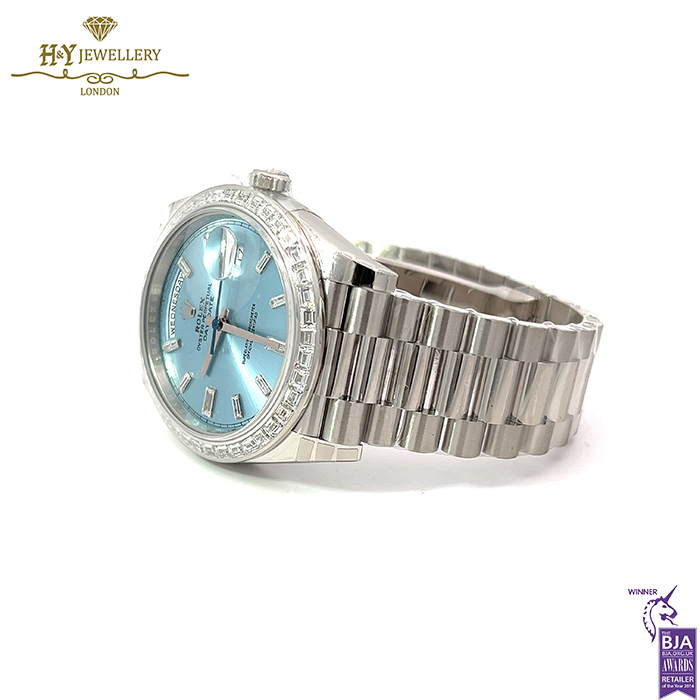 Rolex Day-Date 40 Platinum with Factory Diamonds - 228396TBR-15877