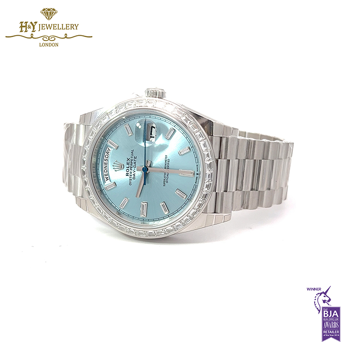 Rolex Day-Date 40 Platinum with Factory Diamonds - 228396TBR-15882