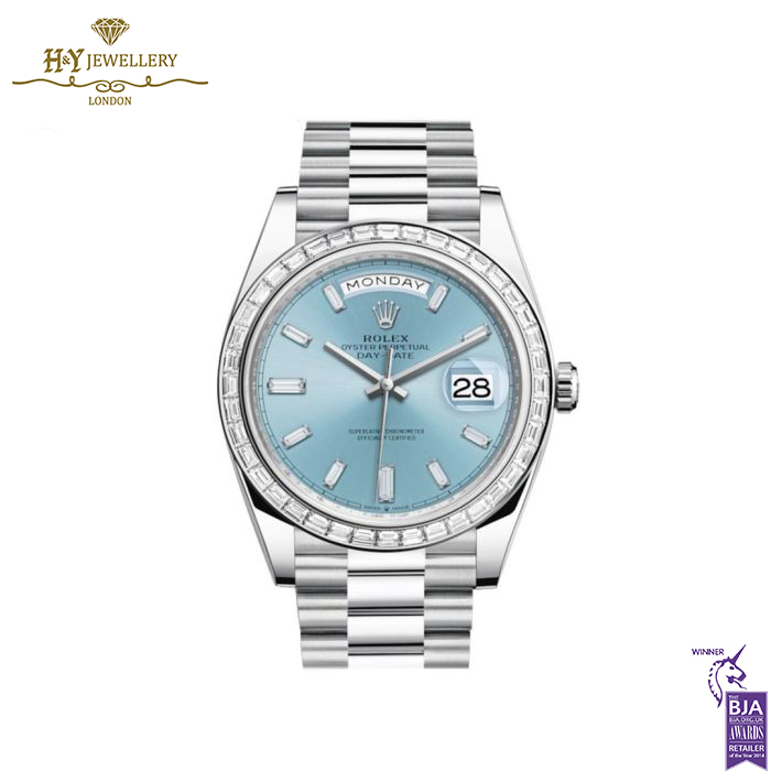 Rolex Day-Date 40 Platinum with Factory Diamonds - 228396TBR-0