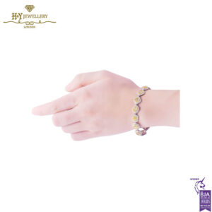 White Gold Mix Cut Fancy Light Yellow & Colorless Diamond Bracelet - 15.52ct-13664