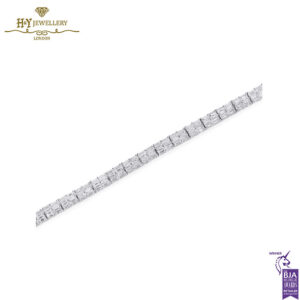 White Gold Baguette Cut Diamond Tennis Bracelet - 8.00ct-13669