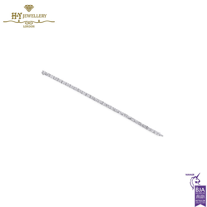 White Gold Baguette Cut Diamond Tennis Bracelet - 8.00ct-13670