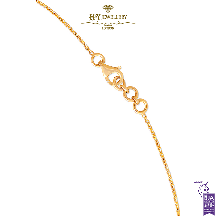 House Of Meraki Yellow Gold Starling Natural Zambian Emerald & Diamond Necklace - 0.38ct-15044