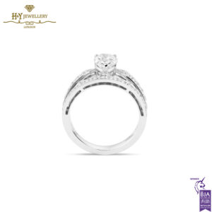 White Gold Pear Cut & Brilliant Cut Diamond Ring - 1.60 ct-14714