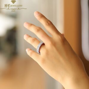 White Gold Emerald Cut Diamond & Ruby Baguette Cut Ring - 9.21ct-10369