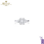 White Gold Emerald Cut & Epaulette Cut Diamond Ring - 2.48ct-0
