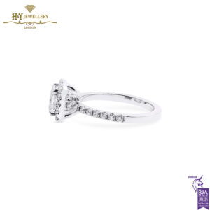 White Gold Rectangular & Round Brilliant Cut Diamond Ring - 1.53ct -14038