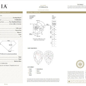 White Gold Pear Cut Light Blue & Pink Diamond Ring - 1.35ct-10795