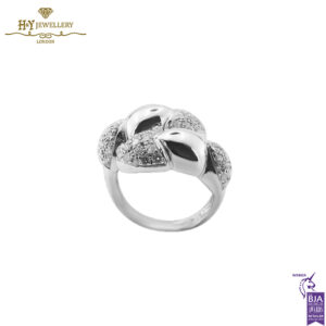 White Gold Brilliant Cut Pave Diamond Ring - 0.37 ct -15448