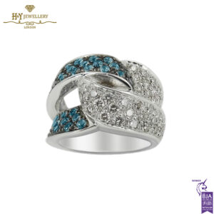 White Gold Brilliant Cut Topaz & Brilliant Cut Diamond Ring - 1.36 ct-0