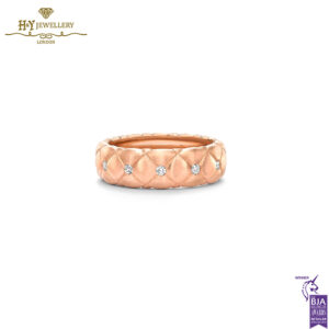 Fabergé Treillage Brushed Rose Gold & Diamond Set Ring-0