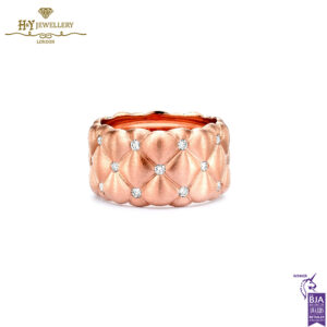 Fabergé Treillage Brushed Rose Gold & Diamond Set Grande Ring-0