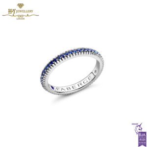 Fabergé Colours of Love White Gold Blue Sapphire Fluted Eternity Ring-0