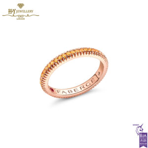Fabergé Colours of Love Rose Gold & Orange Sapphire Fluted Eternity Ring-0