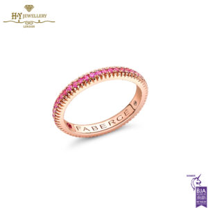 Fabergé Colours of Love Rose Gold & Pink Sapphire Fluted Eternity Ring-0