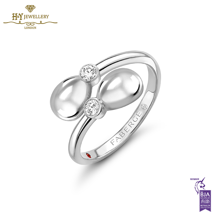 Fabergé Essence White Gold Crossover Ring -0
