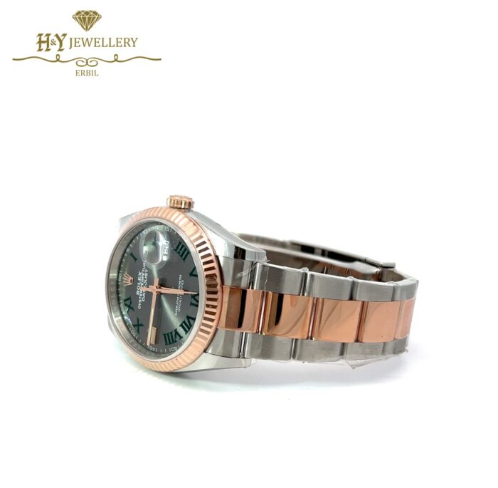 Rolex Datejust Rose Gold & Steel "Wimbledon" Slate Roman Dial - ref 126231-12177