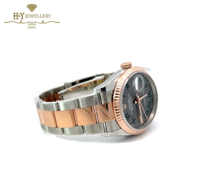 Rolex Datejust Rose Gold & Steel "Wimbledon" Slate Roman Dial - ref 126231-12179