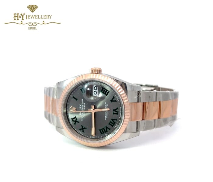 Rolex Datejust Rose Gold & Steel "Wimbledon" Slate Roman Dial - ref 126231-12178
