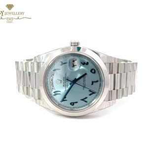 Rolex Day-Date Platinum Arabic Numerals { DISCONTINUED } - ref 228206-12079