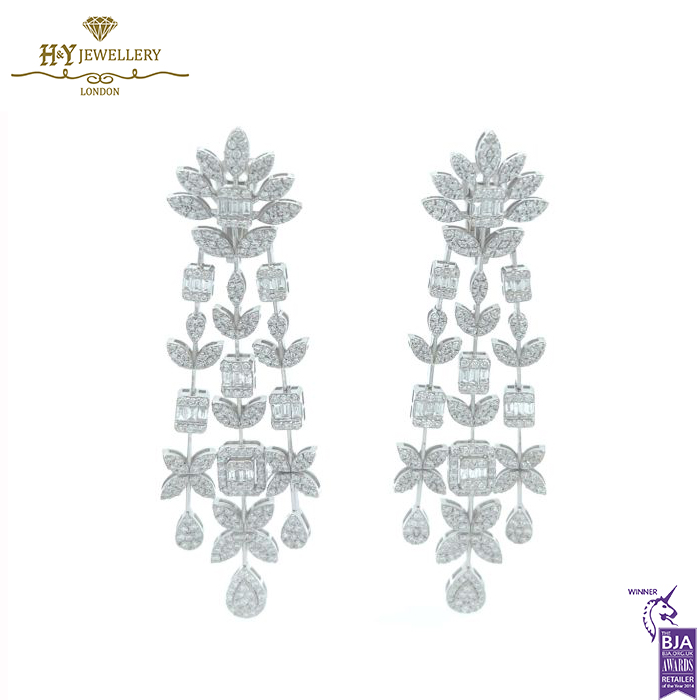 White Gold Diamond Set Mixed Cut Drop Design - 25.09ct-15626