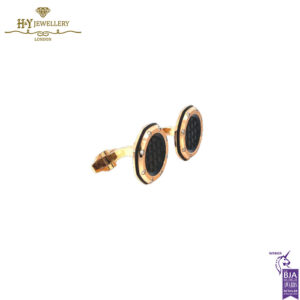 Audemars Piguet Rose Gold Cufflinks with Black Tapisserie pattern - ref BM0724.OKU.04.N028-13699