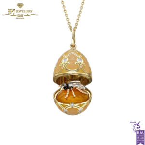 Fabergé Heritage Yellow Gold Diamond & Guilloché Enamel Bee Surprise Locket-0