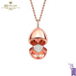 Fabergé Essence Rose Gold Diamond Heart Surprise Locket 0.47ct-0