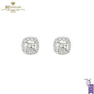 White Gold Brilliant Cut & Pave Diamond Earrings - 1.34ct-0