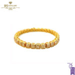 Yellow Gold Radiant Cut Diamond Tennis Bracelet - 27.80ct-0