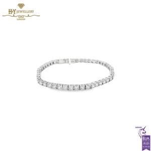 White Gold Brilliant Cut Diamond Tennis Bracelet - 7.37ct-0