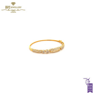 Yellow Gold Mix Cut Diamond Bangle - 1.74ct-13639