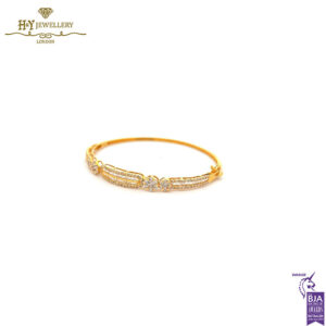 Yellow Gold Mix Cut Diamond Bangle - 1.74ct-13640