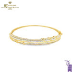 Yellow Gold Mix Cut Diamond Bangle - 1.58ct-0